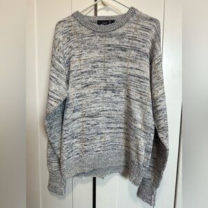 Atlantique Gray Crew Neck Pullover Sweater size small 100% Cotton
